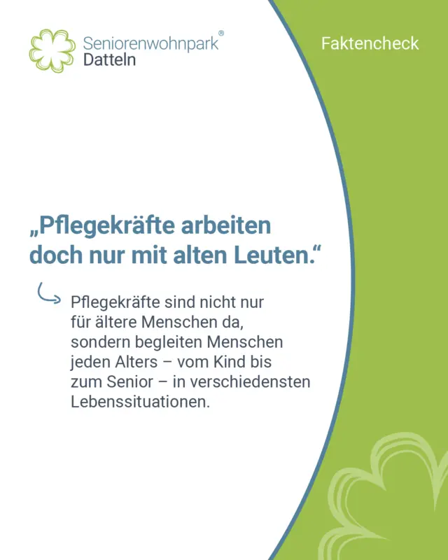 Pflege ist keine Frage des Alters, sondern des Bedarfs! Viele von uns verbinden Pflege automatisch mit älteren Menschen. Doch Pflege bedeutet viel mehr: Unterstützung für Menschen in verschiedensten Lebenssituationen und Altersgruppen. 💚👵👶

Bei uns im Seniorenwohnpark Datteln und in der ambulanten Pflege sind wir spezialisiert darauf, Menschen unabhängig vom Alter die notwendige Unterstützung zukommen zu lassen. Unser Ziel ist es, immer dann da zu sein, wenn medizinische Versorgung gebraucht wird.

Dies gilt besonders für unser professionelles Wundmanagement:
Egal, ob OP-Wunden, durch Tumore oder Bestrahlung entstandene Wunden, Verletzungen nach Stürzen oder chronische Wunden wie Ulcera, Dekubitus und das diabetische Fußsyndrom – für uns steht die richtige Behandlung im Vordergrund! 🩹

Unser Team arbeitet mit Fachkompetenz, Hygiene und in enger Abstimmung mit Ärzt:innen zusammen, um die bestmögliche Versorgung zu garantieren.

Unser Fazit: Pflege beginnt nicht erst im hohen Alter. Wir sind für Menschen da, die medizinische Hilfe brauchen – individuell, fundiert und mit vielen Jahren Erfahrung. Denn eine gute Pflege ist und bleibt eine Frage der Haltung, nicht des Alters. 💡

#PflegeVerbindet #Wundmanagement #SeniorenwohnparkDatteln #MedizinischeVersorgung #Gesundheitsversorgung #seniorenwohnparkdatteln #ambulanterpflegedienst #mobilepflege #betreuteswohnen #datteln #recklinghausen